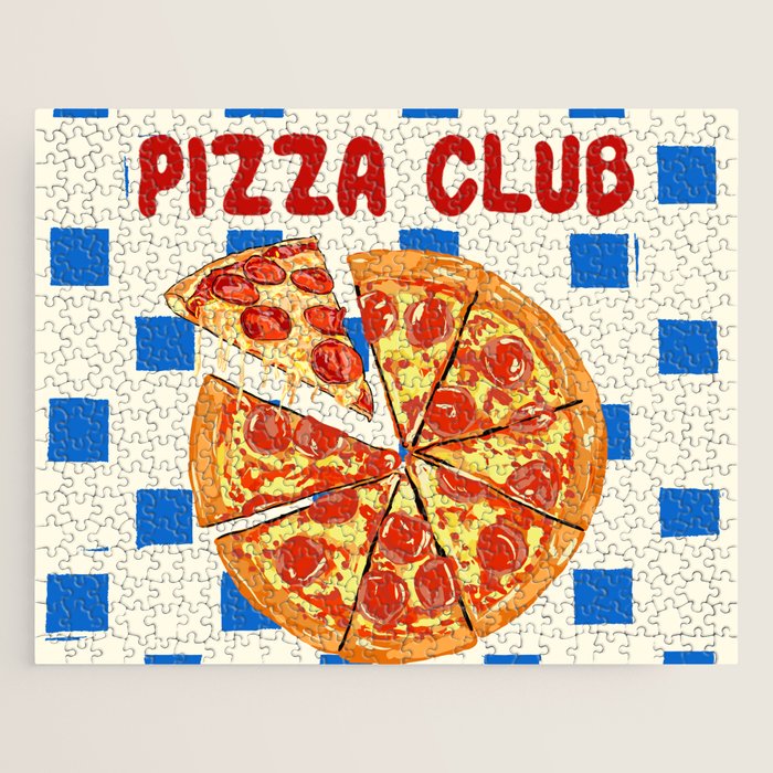 Pizza Club Retro Slice Illustration Jigsaw Puzzle Gallery Image 1