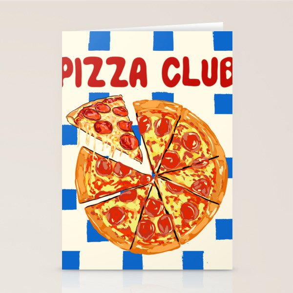 Pizza Club Retro Slice Illustration Stationery Card Gallery Image 1