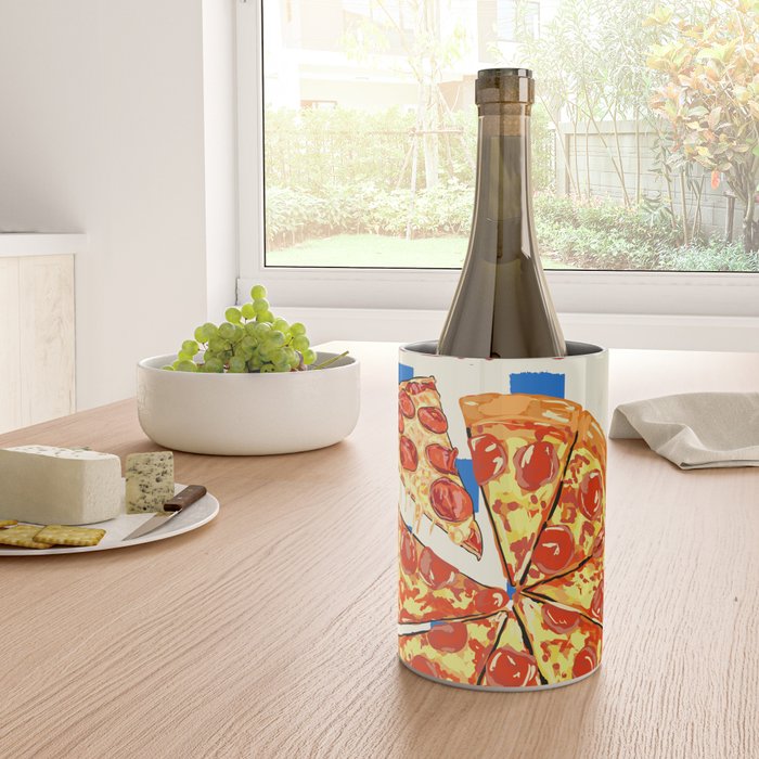 Pizza Club Retro Slice Illustration Wine Chiller Gallery Image 4