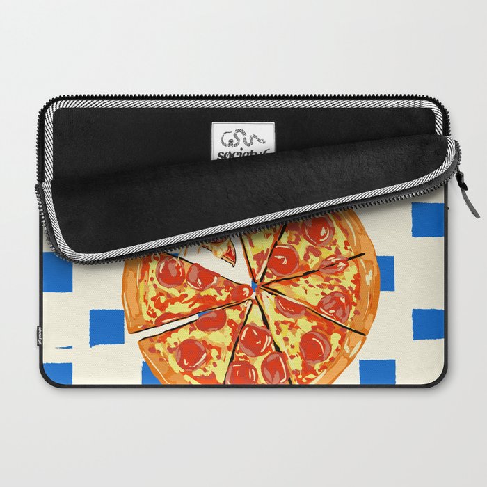Pizza Club Retro Slice Illustration Laptop Sleeve Gallery Image 2