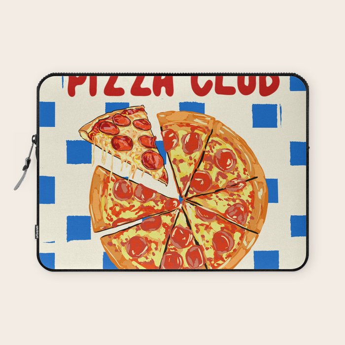 Pizza Club Retro Slice Illustration Laptop Sleeve Gallery Image 1