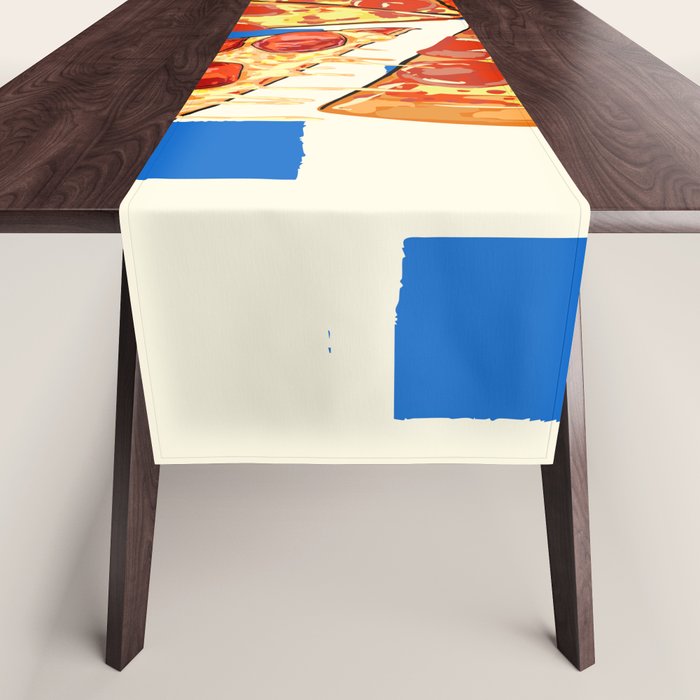 Pizza Club Retro Slice Illustration Table Runner Gallery Image 1