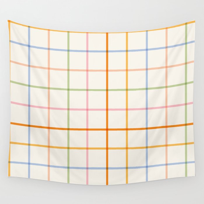Simple Check - pastel Wall Tapestry Gallery Image 4