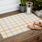 Simple Check - pastel Outdoor Rug Gallery Image 2