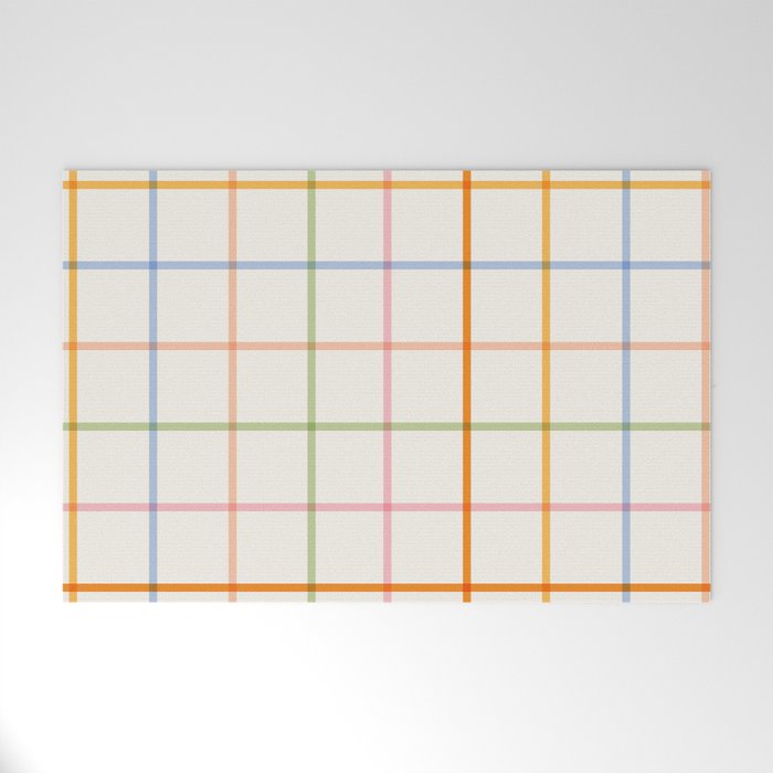 Simple Check - pastel Welcome Mat Gallery Image 1