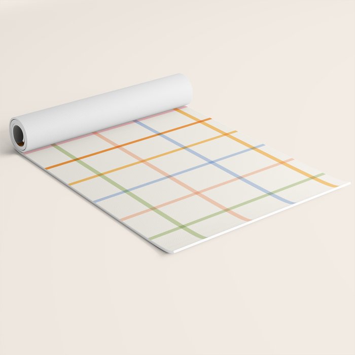 Simple Check - pastel Yoga Mat Gallery Image 2