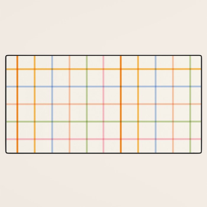 Simple Check - pastel Desk Mat Gallery Image 3