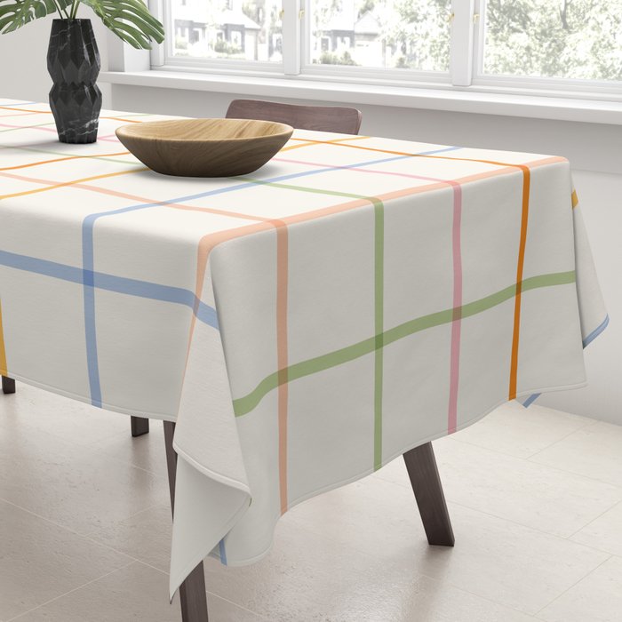 Simple Check - pastel Tablecloth Gallery Image 3
