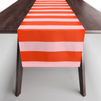 Bold Bright Basic Stripes Pink and Red Orange Pattern Table Runner Gallery Image 1