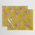 Tennis Rackets & Roses in Ochre & Purple Placemat Gallery Image 1