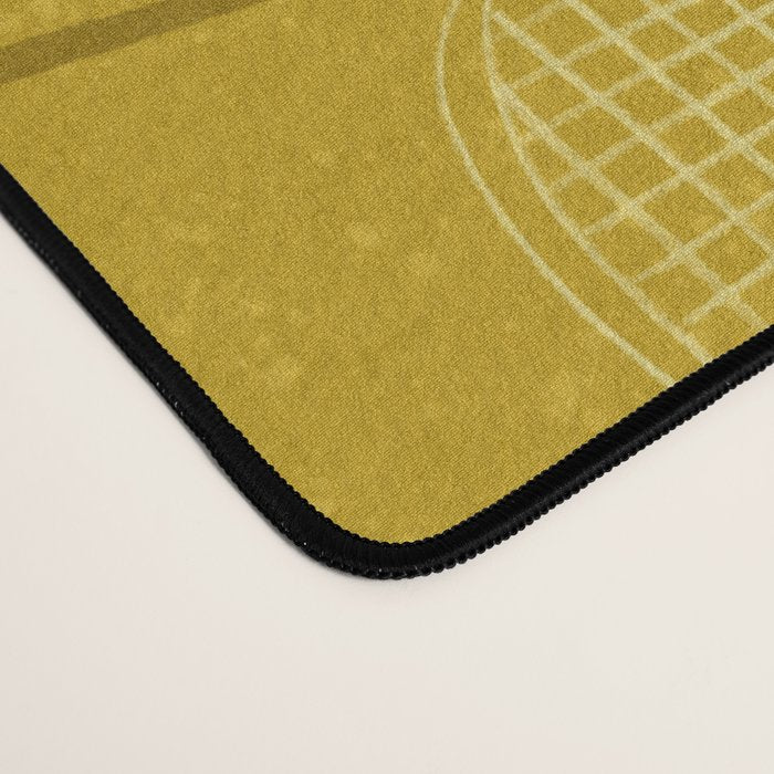 Tennis Rackets & Roses in Ochre & Purple Desk Mat Gallery Image 4