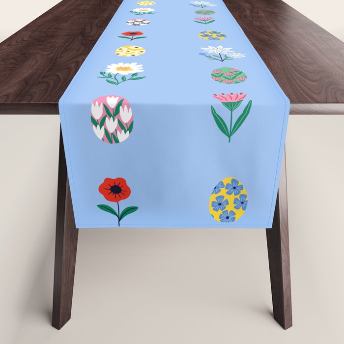 Spring Wild Flowers and Easter Eggs Table Runner Gallery Image 1