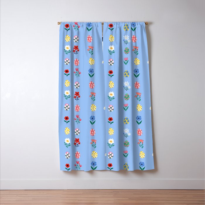 Spring Wild Flowers and Easter Eggs Window Curtain Gallery Image 3