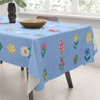 Spring Wild Flowers and Easter Eggs Tablecloth Gallery Image 3