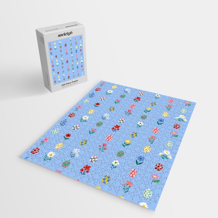 Spring Wild Flowers and Easter Eggs Jigsaw Puzzle Gallery Image 2