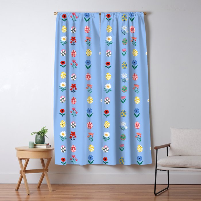 Spring Wild Flowers and Easter Eggs Window Curtain Gallery Image 5
