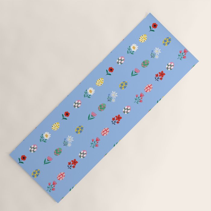 Spring Wild Flowers and Easter Eggs Yoga Mat Gallery Image 1