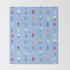 Spring Wild Flowers and Easter Eggs Throw Blanket Gallery Image 2