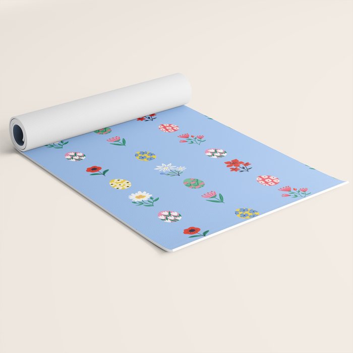 Spring Wild Flowers and Easter Eggs Yoga Mat Gallery Image 2