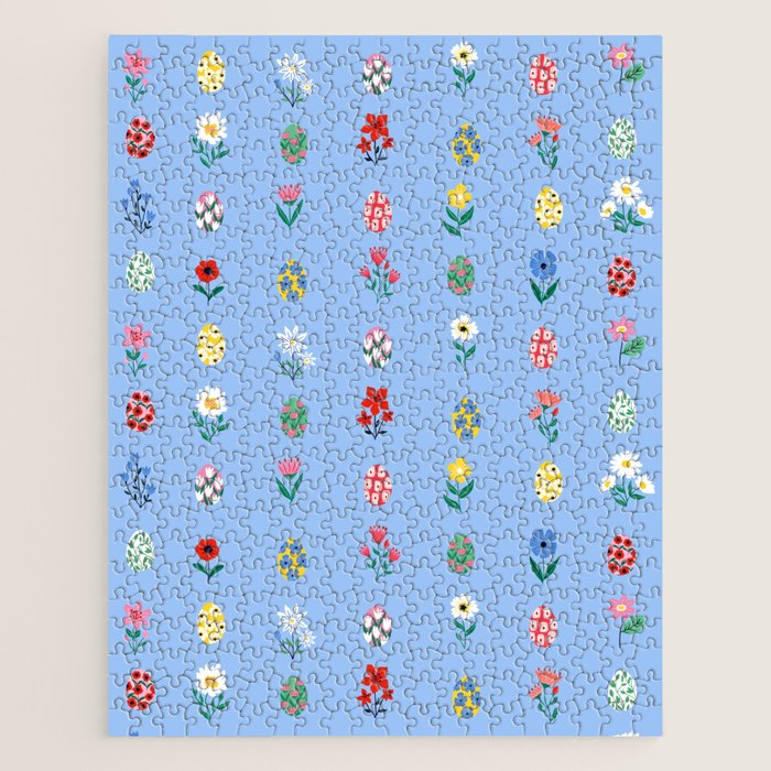 Spring Wild Flowers and Easter Eggs Jigsaw Puzzle Gallery Image 1