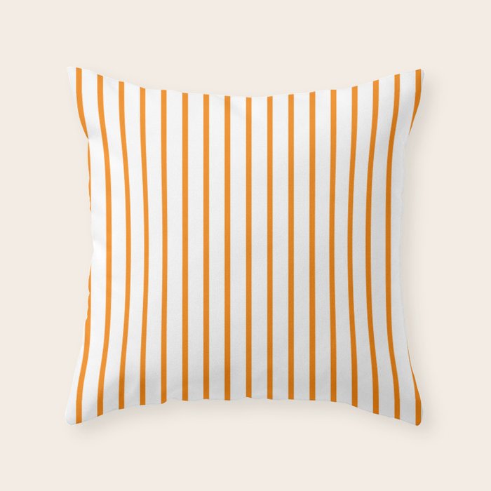 Vertical Orange Stripes Pattern Throw Pillow Gallery Image 6