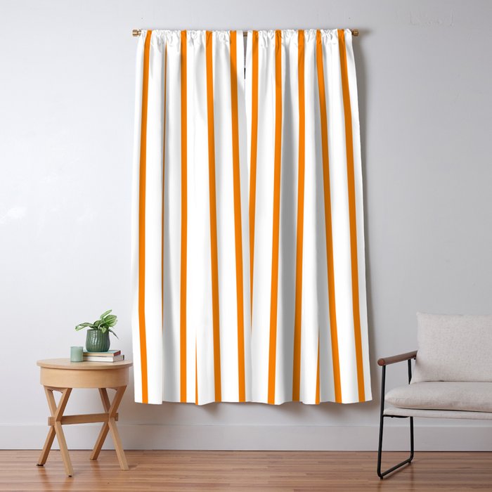 Vertical Orange Stripes Pattern Window Curtain Gallery Image 5