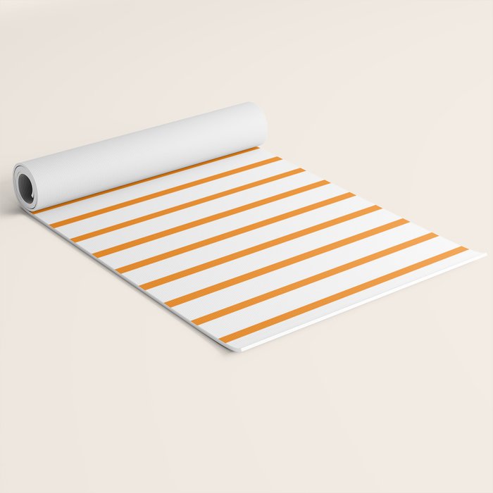 Vertical Orange Stripes Pattern Yoga Mat Gallery Image 2
