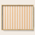 Vertical Orange Stripes Pattern Serving Tray Gallery Image 1