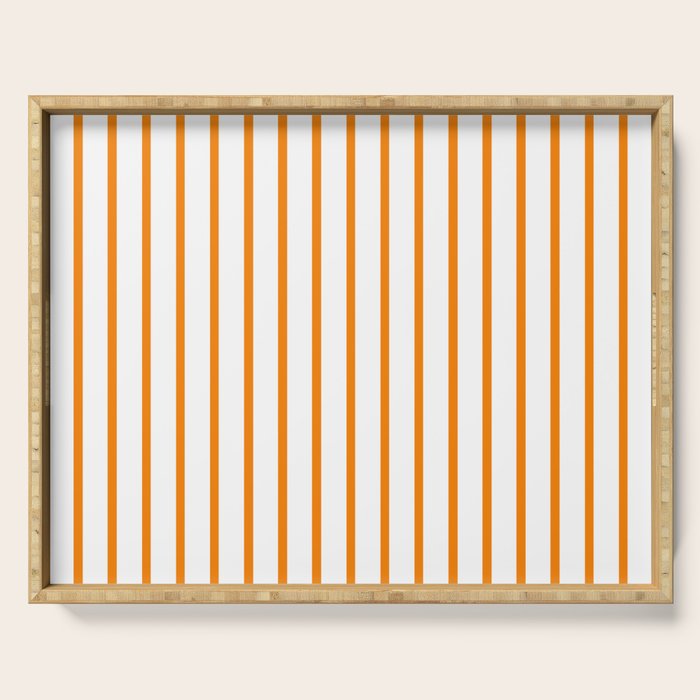 Vertical Orange Stripes Pattern Serving Tray Gallery Image 1