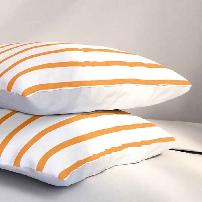 Vertical Orange Stripes Pattern Pillow Sham Gallery Image 3