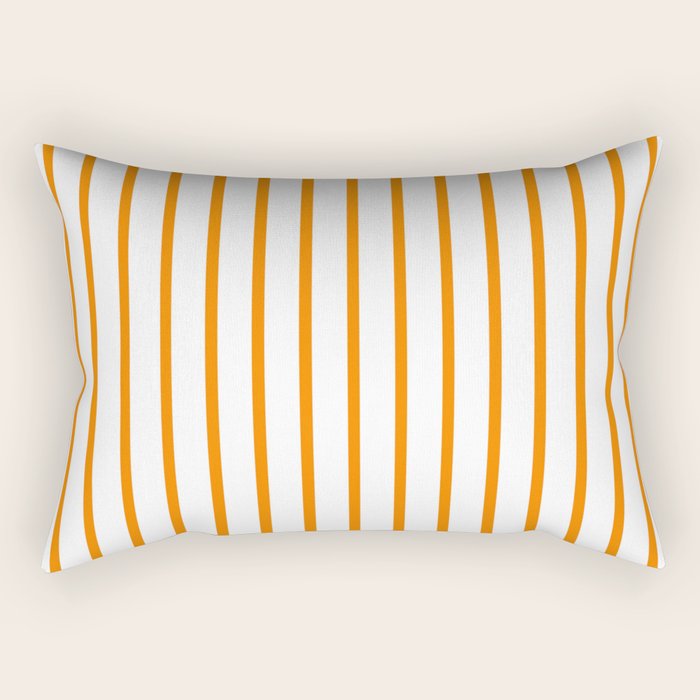 Vertical Orange Stripes Pattern Rectangular Pillow Gallery Image 2