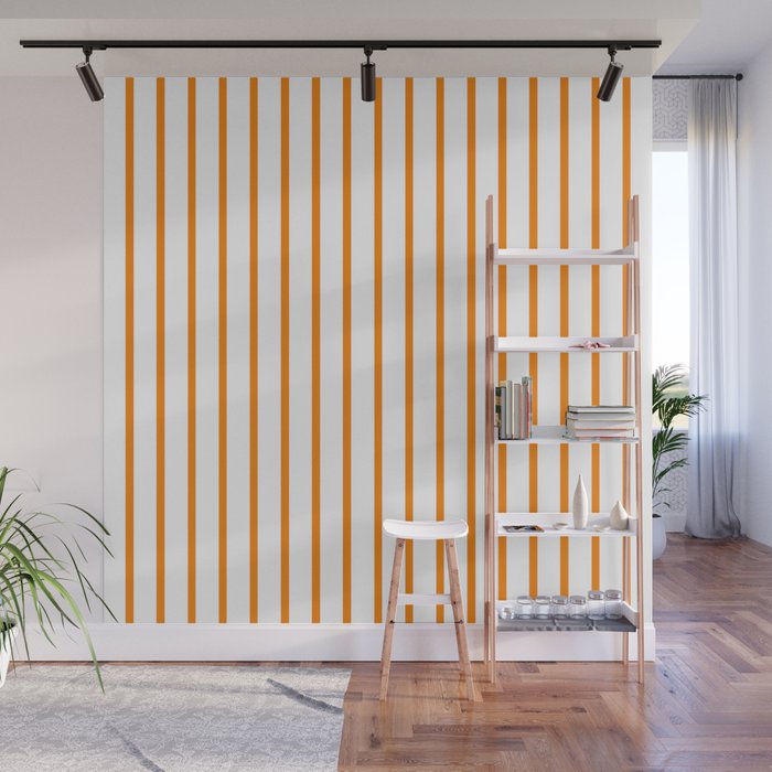 Vertical Orange Stripes Pattern Wall Mural Gallery Image 1