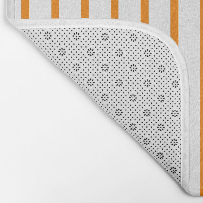 Vertical Orange Stripes Pattern Bath Mat Gallery Image 2