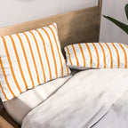 Vertical Orange Stripes Pattern Pillow Sham Gallery Image 2