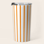 Vertical Orange Stripes Pattern Travel Mug Gallery Image 3