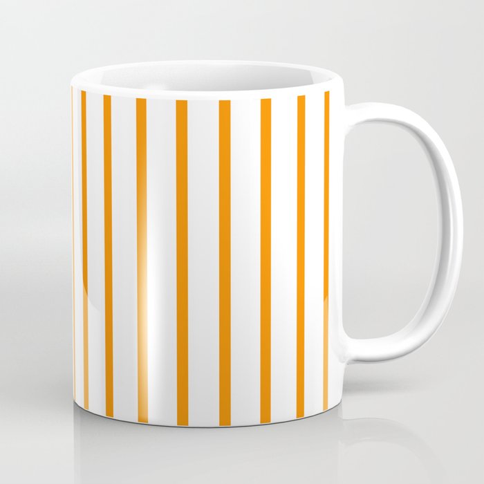 Vertical Orange Stripes Pattern Coffee Mug Gallery Image 1