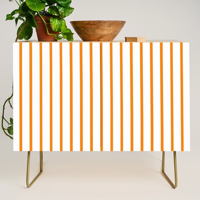 Vertical Orange Stripes Pattern Credenza Gallery Image 1