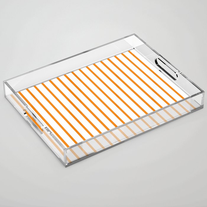 Vertical Orange Stripes Pattern Acrylic Tray Gallery Image 1