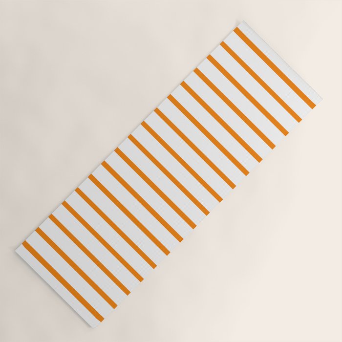 Vertical Orange Stripes Pattern Yoga Mat Gallery Image 1