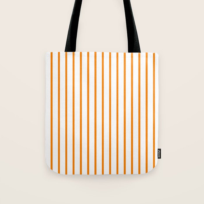 Vertical Orange Stripes Pattern Tote Bag Gallery Image 1