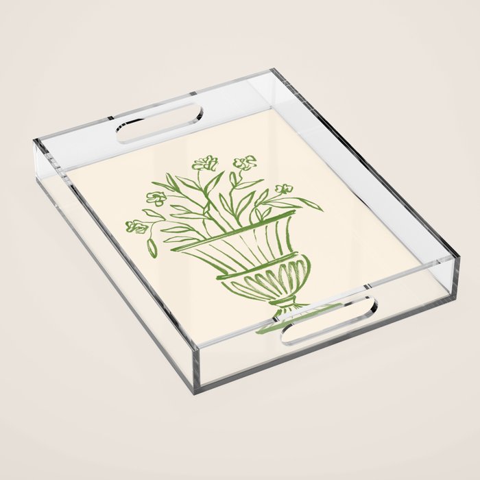 Garden Pot Antique Vase - Green Acrylic Tray Gallery Image 1