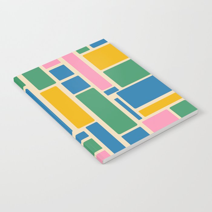 Modulus Colorful Retro Geometric Pattern Green Pink Yellow Blue Notebook Gallery Image 1