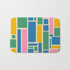 Modulus Colorful Retro Geometric Pattern Green Pink Yellow Blue Bath Mat Gallery Image 1