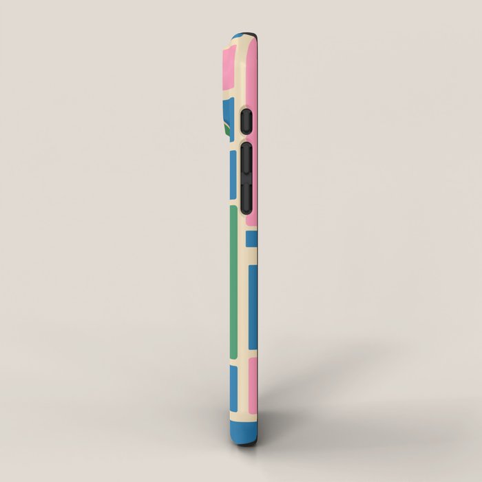 Modulus Colorful Retro Geometric Pattern Green Pink Yellow Blue iPhone Case Gallery Image 2