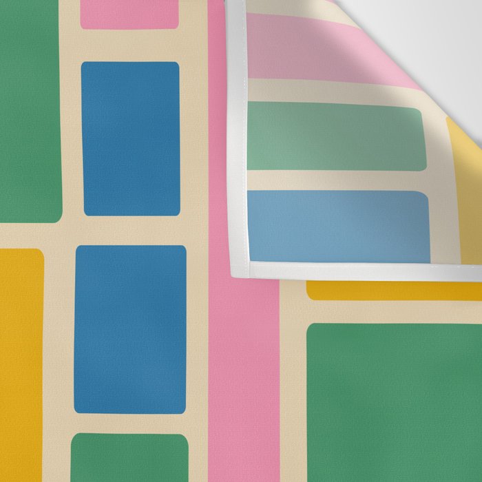 Modulus Colorful Retro Geometric Pattern Green Pink Yellow Blue Wall Tapestry Gallery Image 3