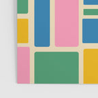 Modulus Colorful Retro Geometric Pattern Green Pink Yellow Blue Poster Gallery Image 3