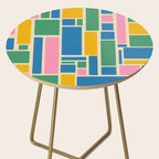 Modulus Colorful Retro Geometric Pattern Green Pink Yellow Blue Side Table Gallery Image 2