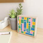 Modulus Colorful Retro Geometric Pattern Green Pink Yellow Blue Mini Art Print Gallery Image 2