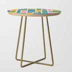 Modulus Colorful Retro Geometric Pattern Green Pink Yellow Blue Side Table Gallery Image 1