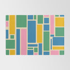 Modulus Colorful Retro Geometric Pattern Green Pink Yellow Blue Rug Gallery Image 2